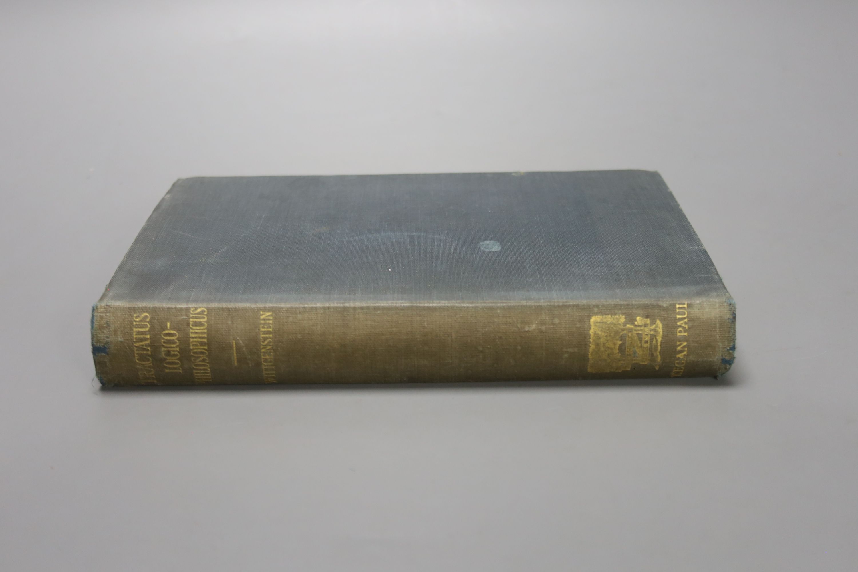 Wittgenstein, Ludwig – Tractatus Logico-Philosophicus, with an introduction by Bertrand Russell. gilt-lettered cloth, reprinted with a few corrections, 1933